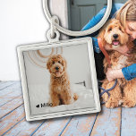 Chaveiro de Pet de Fotografia Personalizada e Nome<br><div class="desc">Mantenha seu amigo peludo perto de você o tempo todo com esse acessório do tipo um. Esta chaveiro apresenta a sua foto favorita do seu querido animal de estimação, junto com o nome e um pequeno coração no canto. É a maneira perfeita de mostrar seu amor pelo seu amigo peludo...</div>