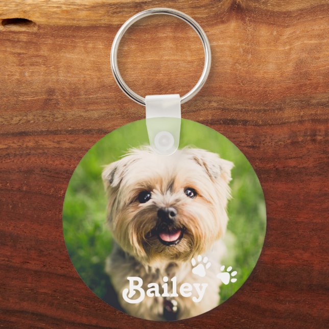 Chaveiro de Pet Photo Dog Paws personalizadas (Frente)