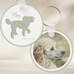 Chaveiro de Poodle com Foto Personalizada Verde Sa