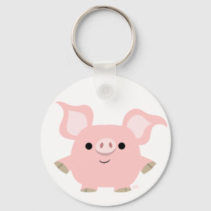 Chaveiro de Porco de Cartoon Curto