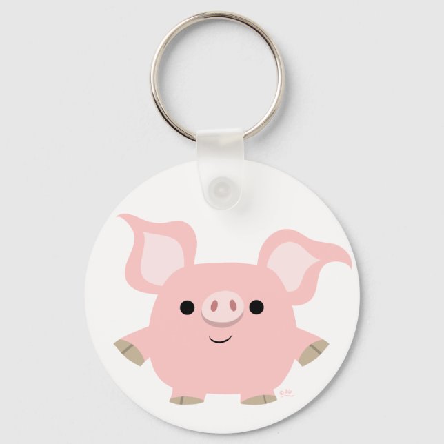 Chaveiro de Porco de Cartoon Curto (Frente)