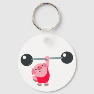 Chaveiro de Porco de Desenho Animado de Levantamen