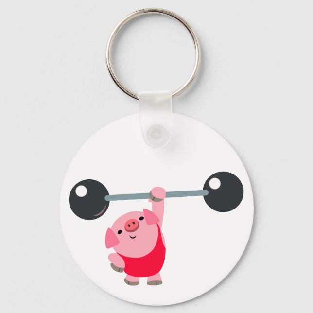 Chaveiro de Porco de Desenho Animado de Levantamen (Frente)