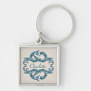 Chaveiro de Premium para Damasco Chic Azul