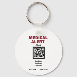 *~* Chaveiro de QR ICE de Alerta Médico AP38