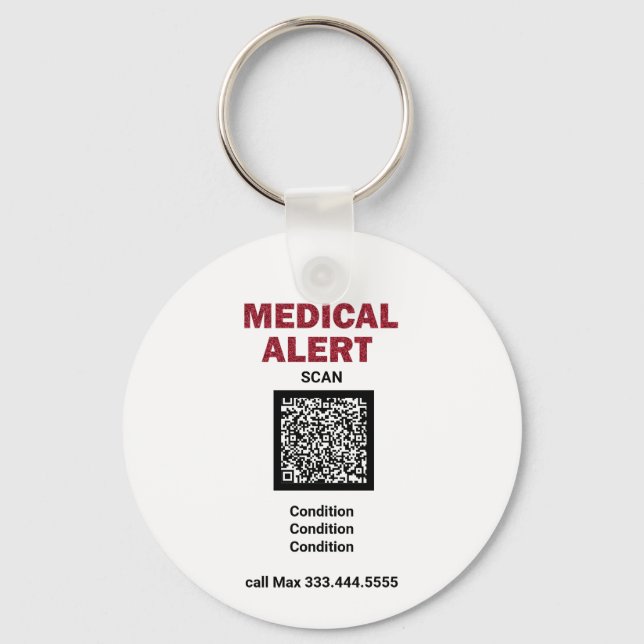 *~* Chaveiro de QR ICE de Alerta Médico AP38 (Frente)