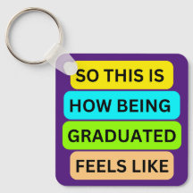 Chaveiro de quadrado roxo SO_NOT_IS_HOW_BEING_GRAD