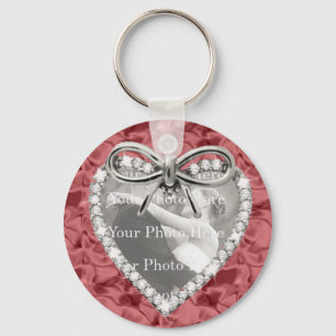 Chaveiro de Quadro de Coração de Diamante Vermel