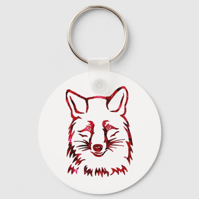 Chaveiro De raposas e rosas (Frente)