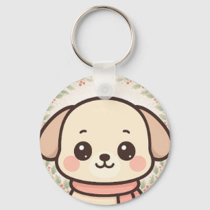 Chaveiro de Rosto de Cachorrinho Kawaii Fofo