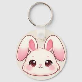 Chaveiro de Rosto de Coelho Kawaii Fofo