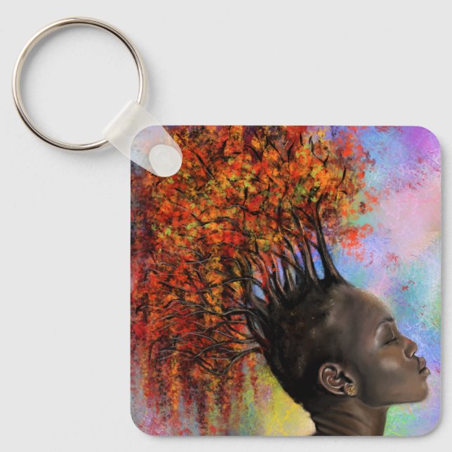 Chaveiro de Sensação de Mulher do outono - Pintura (Frente)