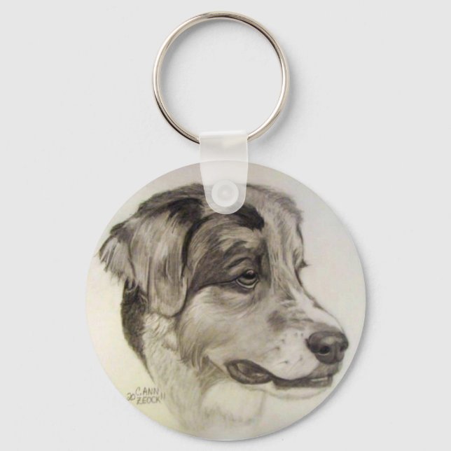 Chaveiro de Shepherd australiano - org. trabalho d (Frente)