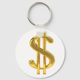 Chaveiro de Sinal de Dólar Dourado