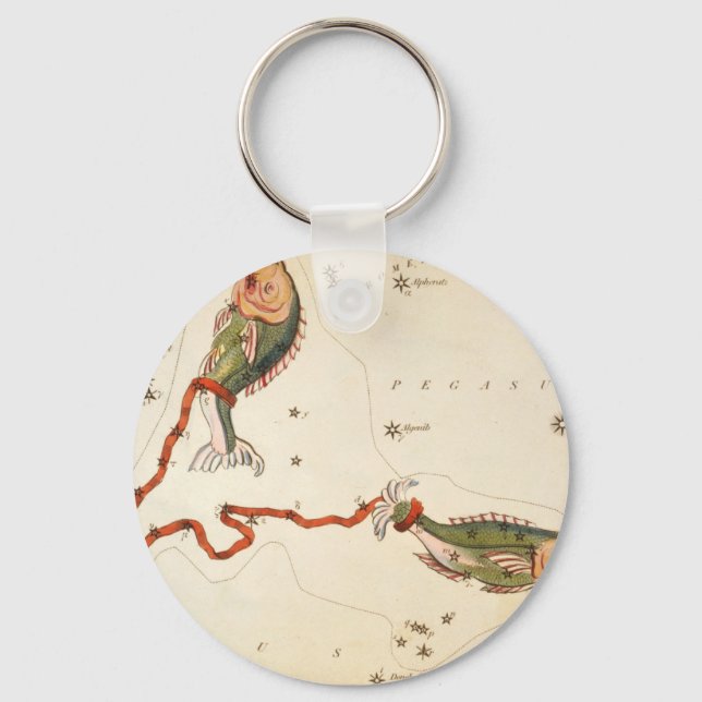 chaveiro de "Sinal Zodiac: Peixes" (Frente)