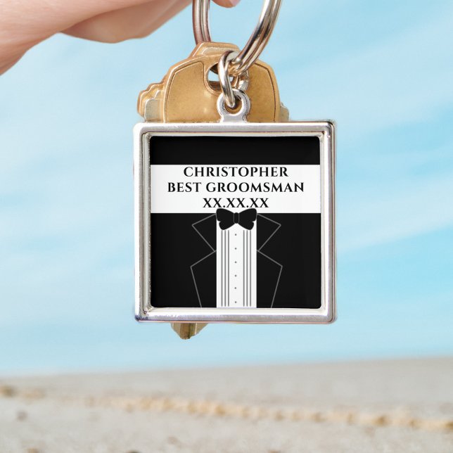 Chaveiro de Smoking para o Melhor Padrinho de Casa (Perfect gift for your best man or groomsman. Just add his name and your wedding date)
