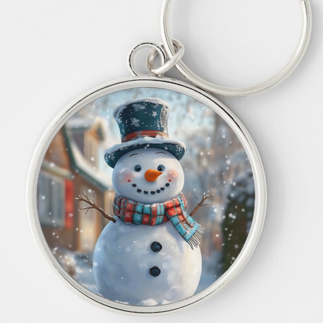Chaveiro de Snowman Adorável - Acessório de invern (Frente)