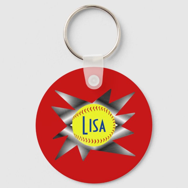 Chaveiro de Softball de inclinação rápida (Frente)