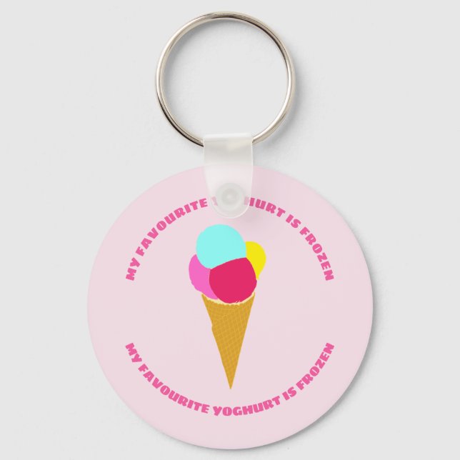 Chaveiro de sorvete divertido e colorido (Frente)