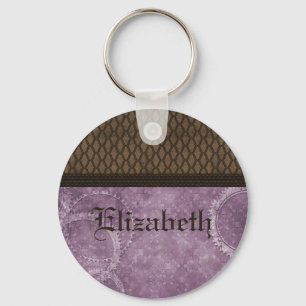 Chaveiro de Steampunk da engrenagem do metal, roxo