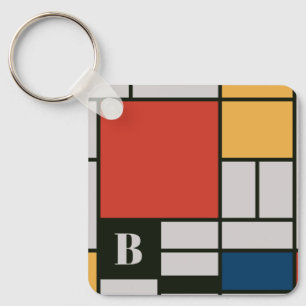 Chaveiro De Stijl Inspirou o Monograma dos Quadrados Primár
