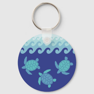 Chaveiro de Tartaruga do Mar Azul e Teal