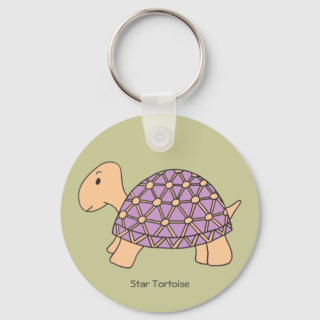 Chaveiro de Tartaruga Estrela de Cartoon (#2 roxo) (Frente)