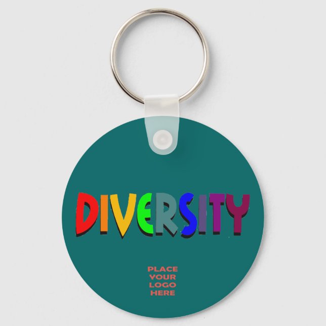 Chaveiro de Teal Personalizado da Diversidade (Frente)