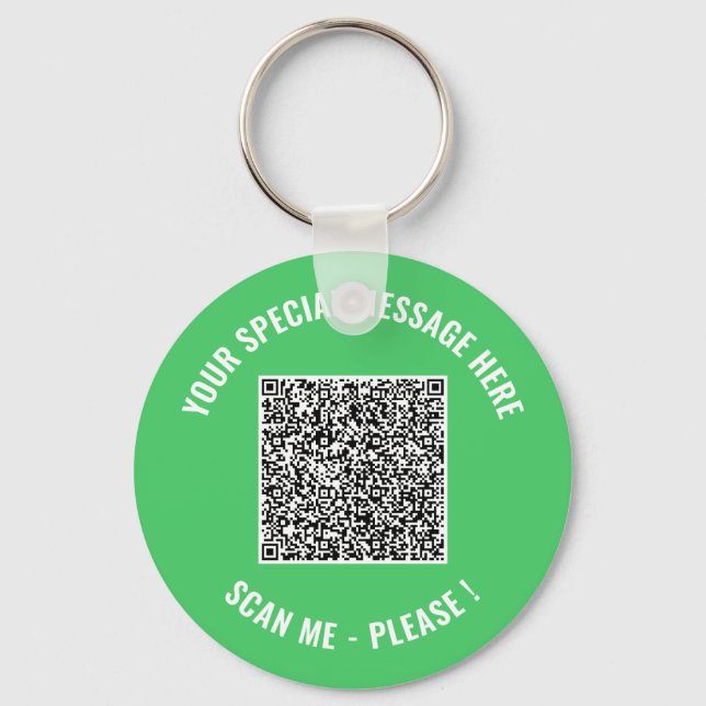 Chaveiro de Texto Personalizado do Código QR - Esc (Frente)
