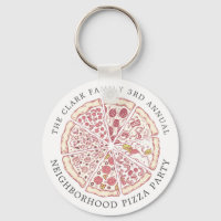 Chaveiro de Texto Personalizado do Evento Pizza