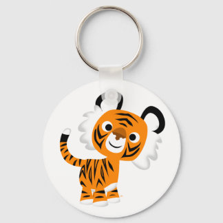 Chaveiro de Tigre de Cartoon de Pesquisa Física