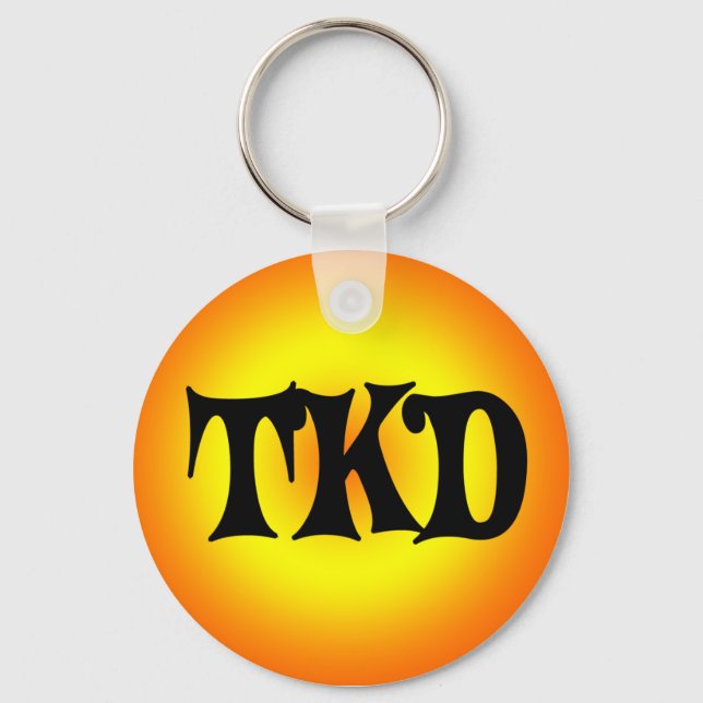 Chaveiro de TKD laranja e amarelo (Frente)