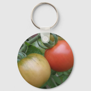 Chaveiro de tomate laranja e vermelho