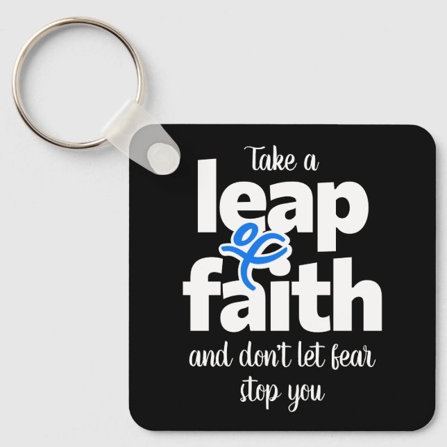 Chaveiro Dê um salto de fé Não deixe o medo te impedir (Frente)