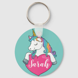 Chaveiro de unicórnio fofo com nome personalizado
