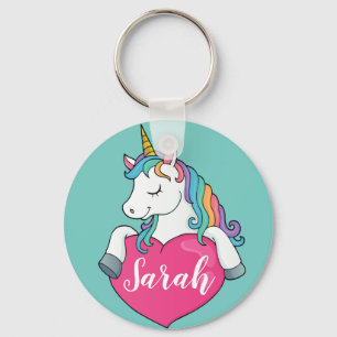 Chaveiro de unicórnio fofo com nome personalizado