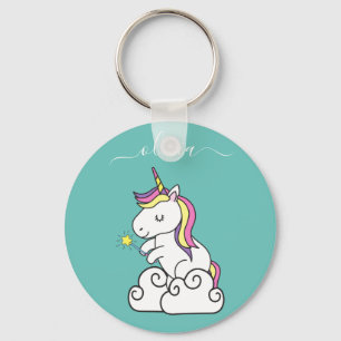 Chaveiro de unicórnio fofo com nome personalizado 