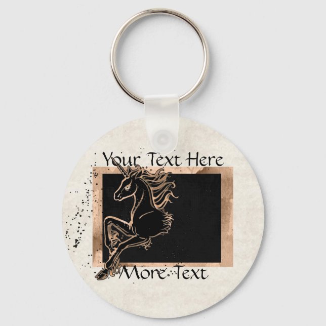 Chaveiro de Unicórnio Preto (Frente)