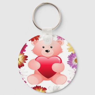 chaveiro de Urso Rosa