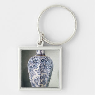 Chaveiro De "vaso octogonal Mei- P'ing" com branco