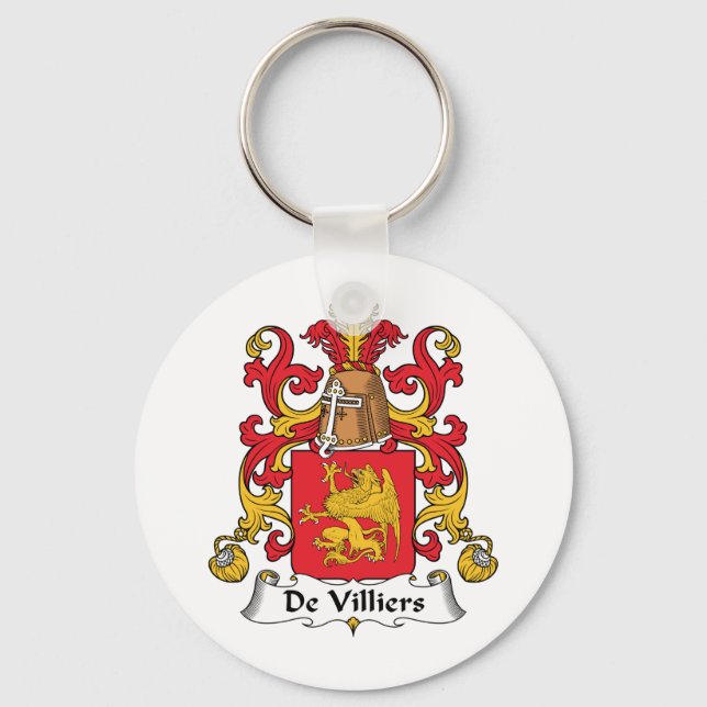 Chaveiro De Villiers Family Crest (Frente)