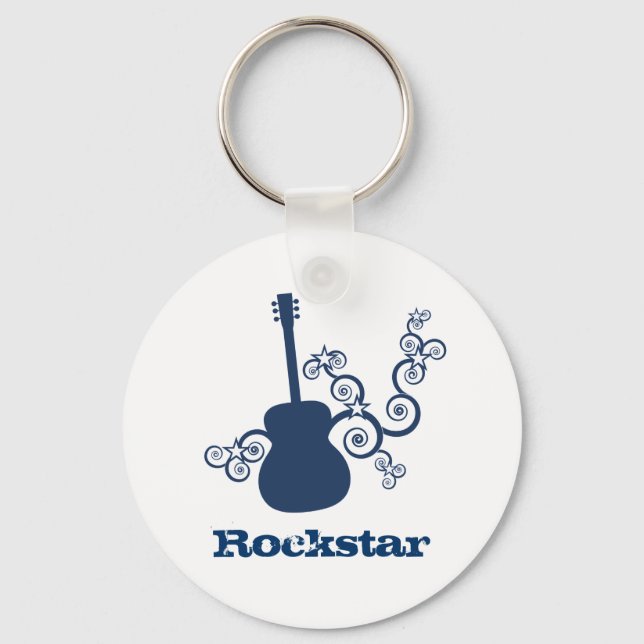 Chaveiro de violão Rockstar, Royal Blue (Frente)