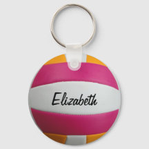 Chaveiro de Voleibol Cor-de-Rosa e Laranja Persona