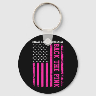 Chaveiro De Volta à Bandeira Americana Rosa Câncer de Mama
