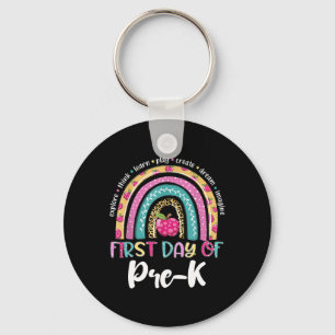 Chaveiro De Volta à Escola Arco-íris Feliz Primeiro Dia De 