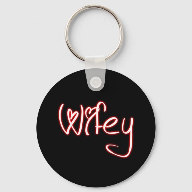 Chaveiro de Wifey - Vermelho branco preto com font (Frente)
