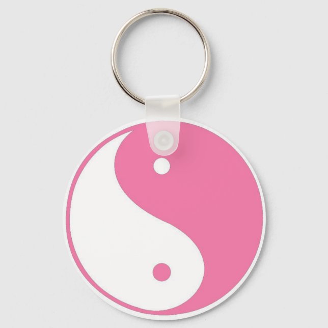 Chaveiro de Yin Yang, rosa-claro (Frente)