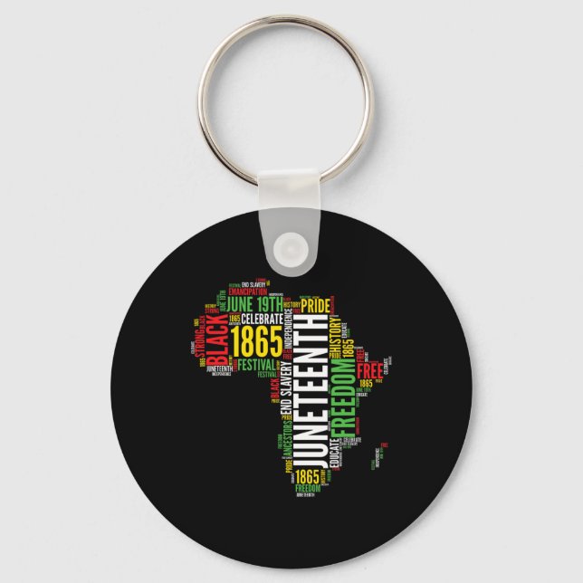 Chaveiro Décima Sétima África Mapa Palavras Camisa Orgulho  (Frente)