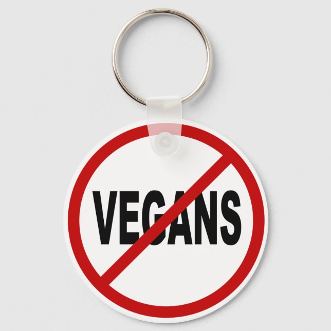 Chaveiro Declaração de Ódio Vegans/Sem Vegans Permitidos (Frente)