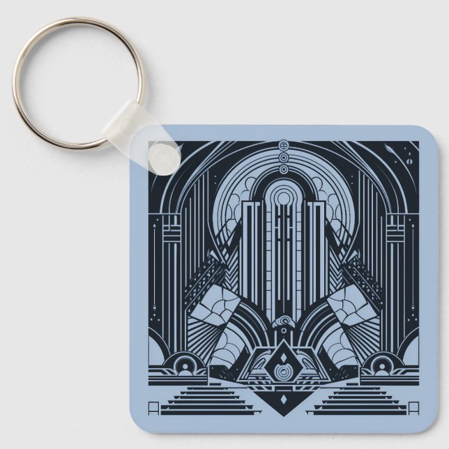 Chaveiro Deco de Arte de Nome Personalizado (Frente)